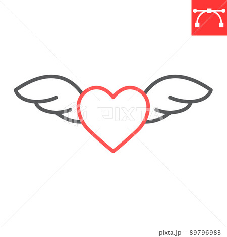 Heart with wings line icon, valentines day and love, flying heart vector icon, vector graphics, editable stroke outline sign, eps 10. Heart with wings line icon, valentines day and love, flying heart vector icon, vector graphics, editable stroke outline sign, eps 10. 89796983