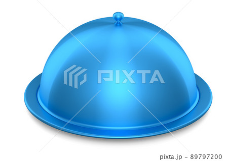 Silver tray with cloche ready to serve isolated on white background Silver tray with cloche ready to serve isolated on white background 89797200