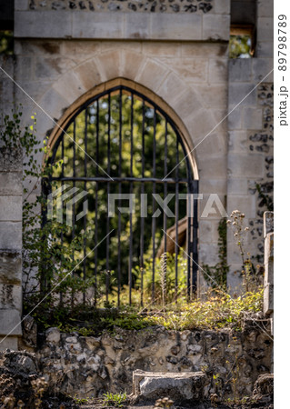 An old closed and rustic iron gate of an ancient castle in Italy 89798789