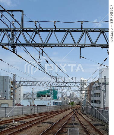 東京急行電鉄(株)　旗の台駅    東京都品川区旗の台　大井町線と池上線は立体交差 　大井町線線路 89798917