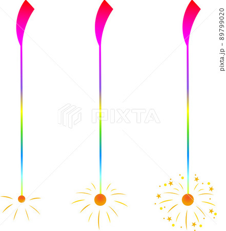 線香花火のイラストセット 線香花火のイラストセット 89799020