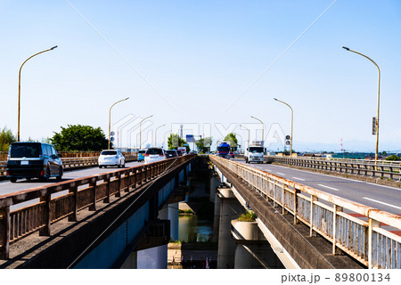 国道の橋の交通 入間川他を渡る国道254号 落合橋 2022.05　b-2 高コントラスト  89800134