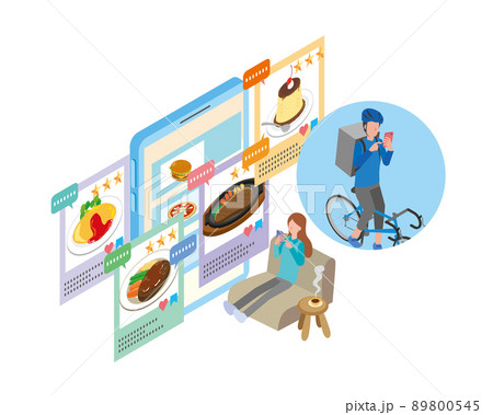 人気の料理をフードデリバリー依頼する女性 89800545