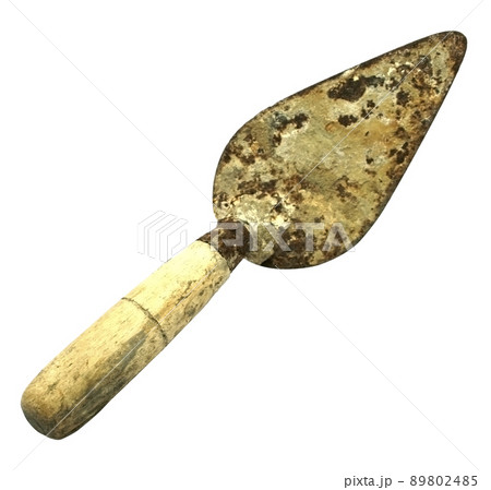 old trowel isolated on white background old trowel isolated on white background 89802485
