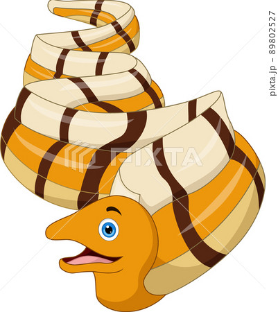Cute eel cartoon on white background Cute eel cartoon on white background 89802527