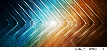 Contrast orange blue smooth grunge arrows abstract background 89803801