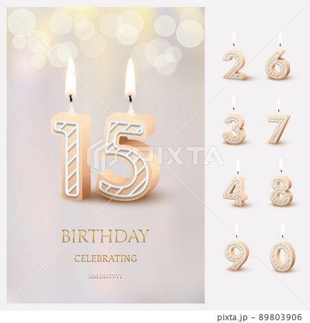 Burning Number 15 Birthday Candles With のイラスト素材