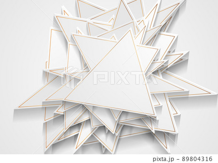 Grey and golden tech abstract low poly background 89804316