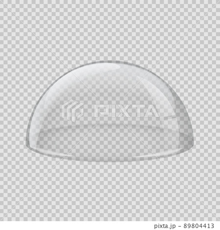 Transparent glass cover. Vector hemisphere isolated on transparent background. Transparent glass cover. Vector hemisphere isolated on transparent background. 89804413
