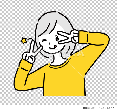 イェ～イ！女の子　上半身 89804877