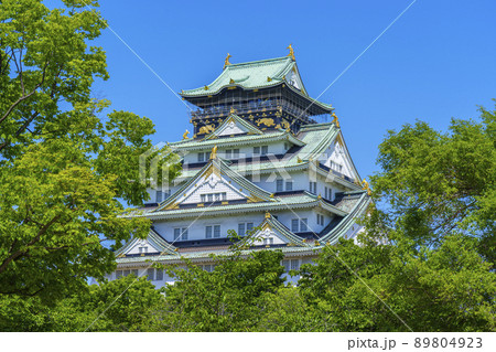 大阪城　西の丸庭園から望む（2022年初夏　新緑の季節） 89804923