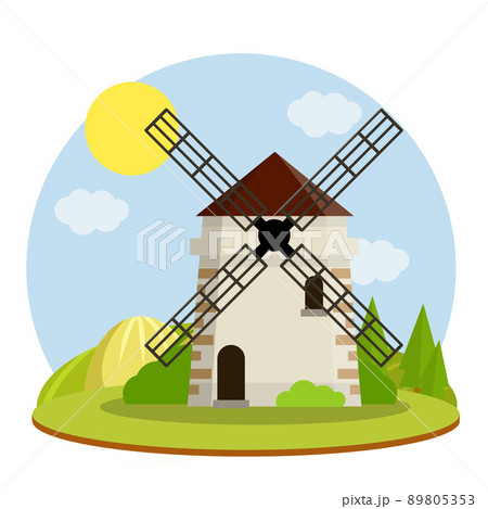 Cartoon flat illustration - old countryside 89805353