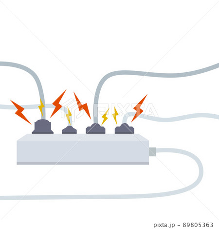 Electrical circuit. Shock, red lightning 89805363