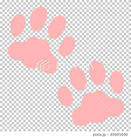 Hand-painted style-two cat paws (pink) 89805690