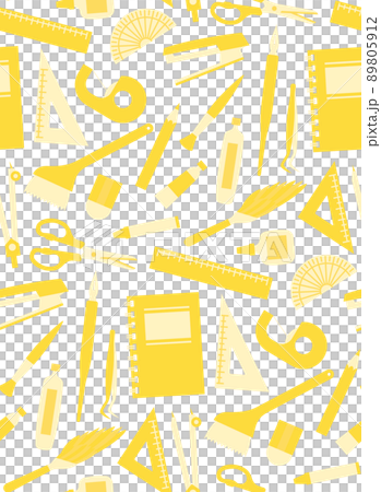 文房具と工作道具のイラストで構成したパターン素材 文房具と工作道具のイラストで構成したパターン素材 89805912