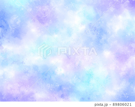 手描き水彩 紫 水色 青 抽象画のイラスト素材 [89806021] - PIXTA