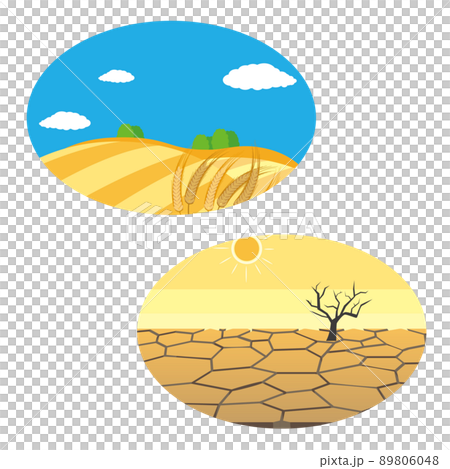 Image of good harvest and drought 89806048