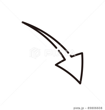 矢印　下がる 89806608