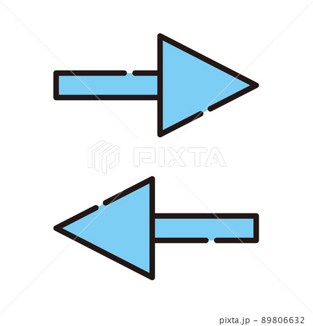 矢印　往復 89806632