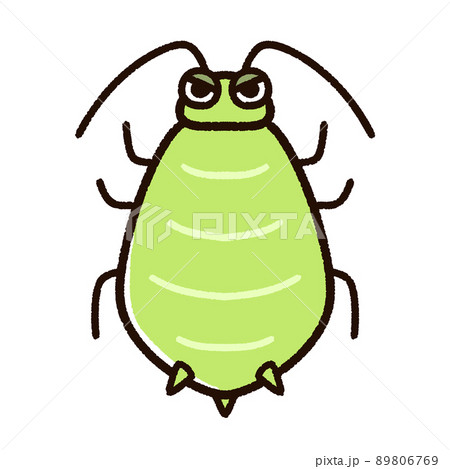 かわいいアブラムシのキャラクター　怒る 89806769