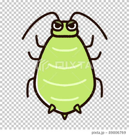 かわいいアブラムシのキャラクター　怒る 89806769