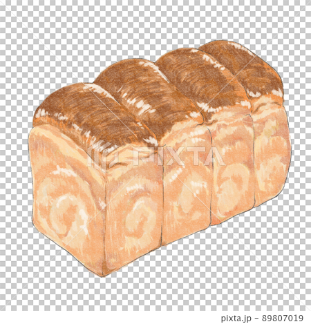 Illustration of hand-painted mountain-shaped bread 89807019