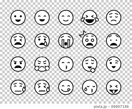 いろいろな表情のスマイリーセット　絵文字 89807186