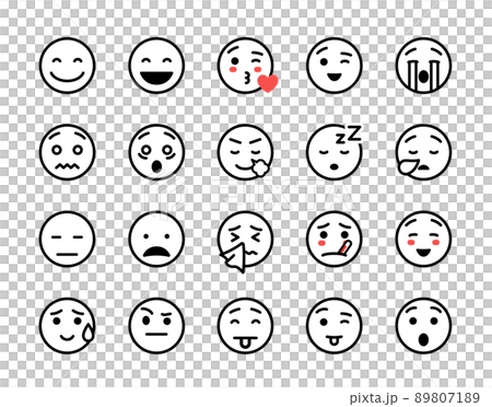 いろいろな表情のスマイリーセット　絵文字 89807189