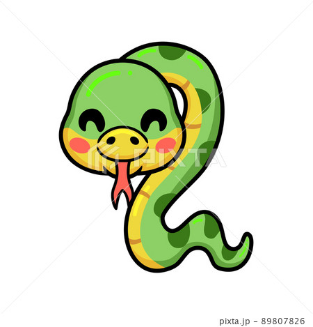 cute cartoon baby snake