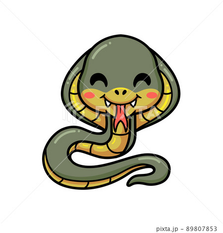 Cute little cobra snake cartoon	 89807853