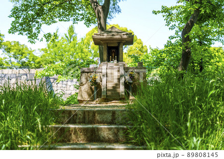 大阪城公園に佇む　小さな祠（2022年　初夏-新緑の季節） 89808145