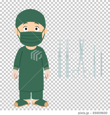 Illustration of surgical gown Illustration of surgical gown 89809600