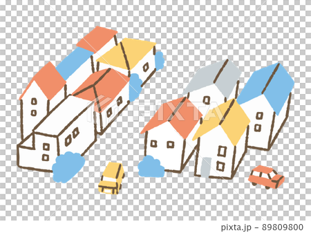 家が並んでいる風景_色 89809800