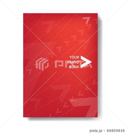 Red brochure cover with triangle sign Red brochure cover with triangle sign 89809836