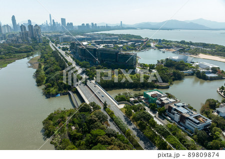 Aerial view of landscape in shenzhen city,China 89809874