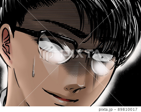 漫画イケメンメガネ詐欺師悪巧みがバレて焦るカラーイラスト 漫画イケメンメガネ詐欺師悪巧みがバレて焦るカラーイラスト 89810017