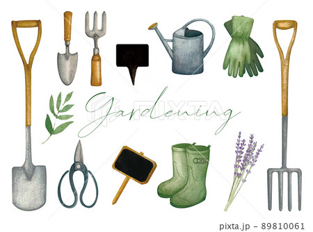 ガーデニングツールのイラストセット 89810061
