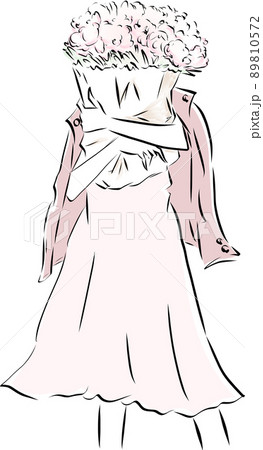 花束を抱える女性 花束を抱える女性 89810572
