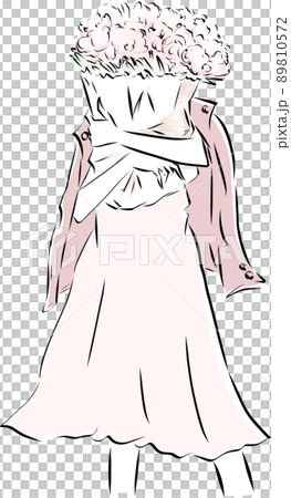 A woman holding a bouquet A woman holding a bouquet 89810572
