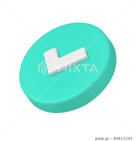 Decorative green circled check mark agreement button success realistic 3d icon template vector 89813295