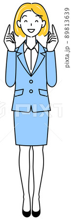 よいアイデアを思いついて指をさし喜んでいるスーツ姿の可愛い女性 全身 立ち姿 イラスト ベクター よいアイデアを思いついて指をさし喜んでいるスーツ姿の可愛い女性 全身 立ち姿 イラスト ベクター 89813639