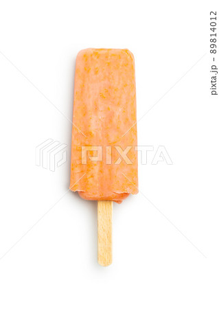Fruity ice lolly. Sweet popsicle isolated on white background. Fruity ice lolly. Sweet popsicle isolated on white background. 89814012