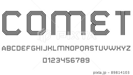 Set of alphabets font letters and numbers 89814103