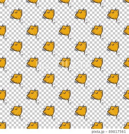 SKAT SMILES Cartoon Picture Hand Drawn Seamless Pattern Cute Red Underwater Inhabitant For Design Vector Illustration On Blue Background Fairy Tale For Print 89817561