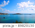 快晴の中で眺める小島と青い海 89820130