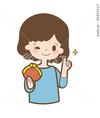 お財布を持った笑顔の女性 89820317