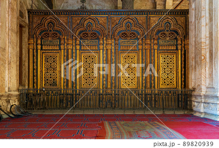 Shrine of Muhammad Ali with golden decorations, Mosque of Muhammad Ali, Citadel of Cairo, Egypt 89820939