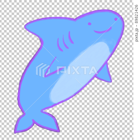 shark marine under the sea animal cartoon hand drawn doodle illustration 89821426