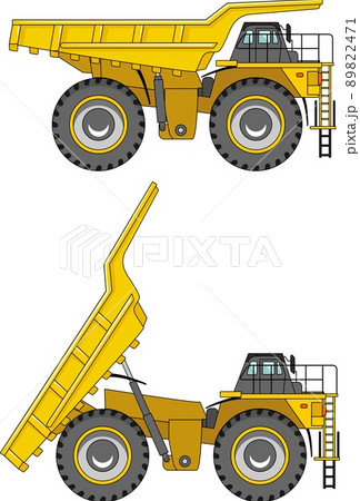Off-highway trucks. Heavy mining trucks. Vector illustration. 89822471