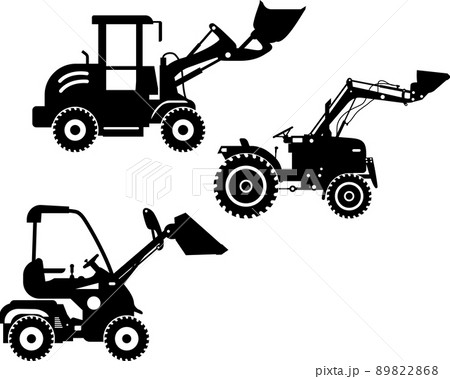 Skid steer loaders. Heavy construction machines. Vector illustration 89822868